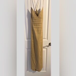 Tan/Beige/Khaki Bodycon Maxi Dress